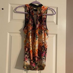 Allen B Satiny Print Tank Top Med